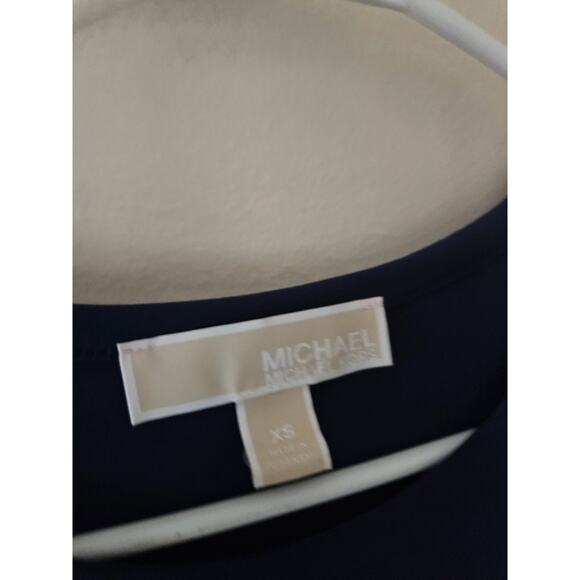 MICHAEL Michael Kors Women Navy Blue Sleeveless Pleated Hem Dress Size XS - Picture 4 of 5